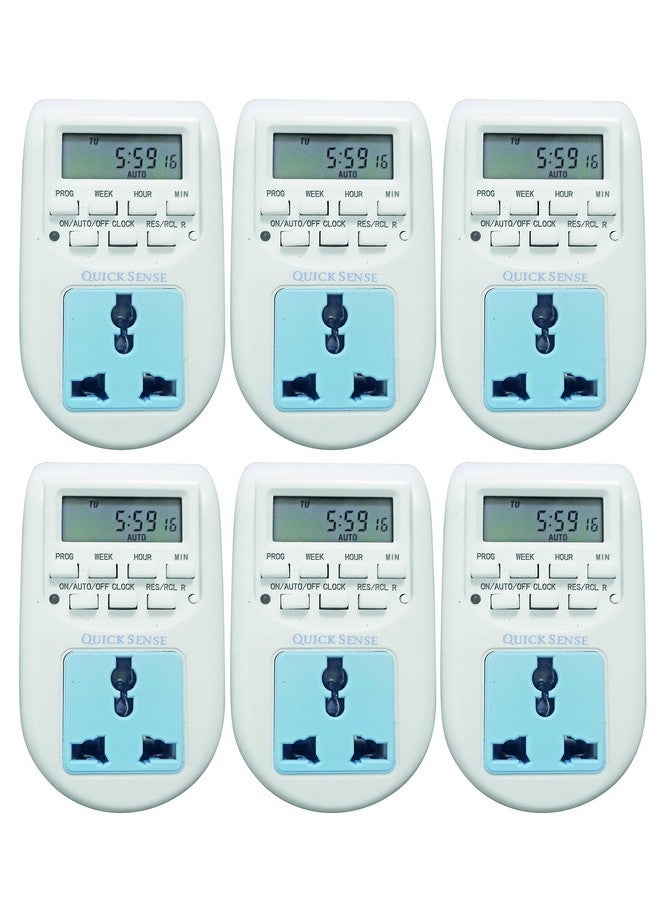 Quick Sense (Qs-T1): Digital Programmable Electronic Timer for Mobile and Laptop Charging, Lighting Control (6 Pcs Pack) - Image 1