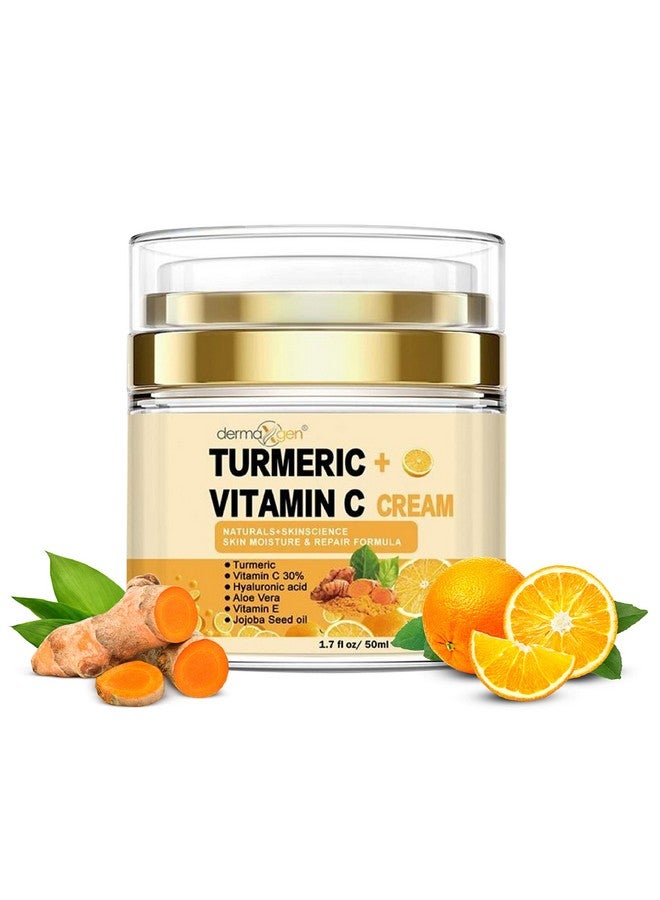 DERMAXGEN Turmeric Face Cream + 30% Vitamin C Glow Boosting Moisturizer & Skin Repairing, Hydrating with Organic Ingredients Anti-Aging Facial Cream, Normal, Dry, Oily & Combination Skin - 1.7 FL OZ - Image 1