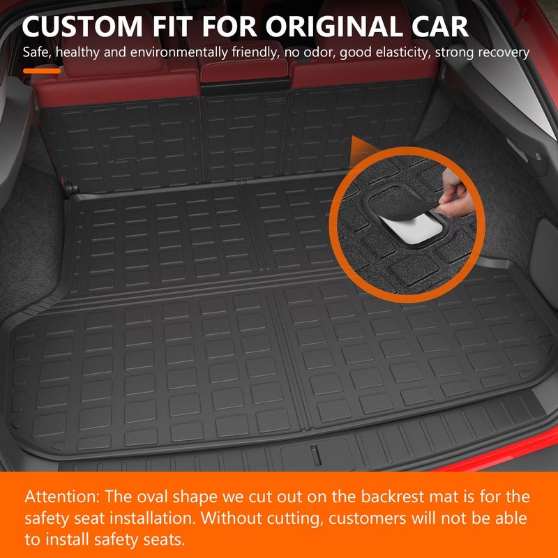 powoq powoq Fit 2016-2022 Lexus RX350 RX450H (NO RXL Model) Trunk Mat TPE Cargo Liner Rear Backrest Mat All Season Protection for 2016-2022 Lexus RX350 RX450H Accessories (Backrest Mats+Trunk Mat)  - Image 2
