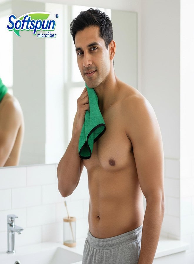 SOFTSPUN Microfiber Hand & Face Wipes 280 GSM 20x30 Cms, 4 Piece Towel Set, Parrot Green! Super Soft & Silky for Hand, Face and Body - Hypoallergenic Sensitive Skin Wipes & Washcloths. - Image 4