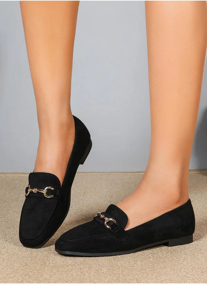 سنيك ايه بيك Buckle Detail Slip-On Loafers by Styli