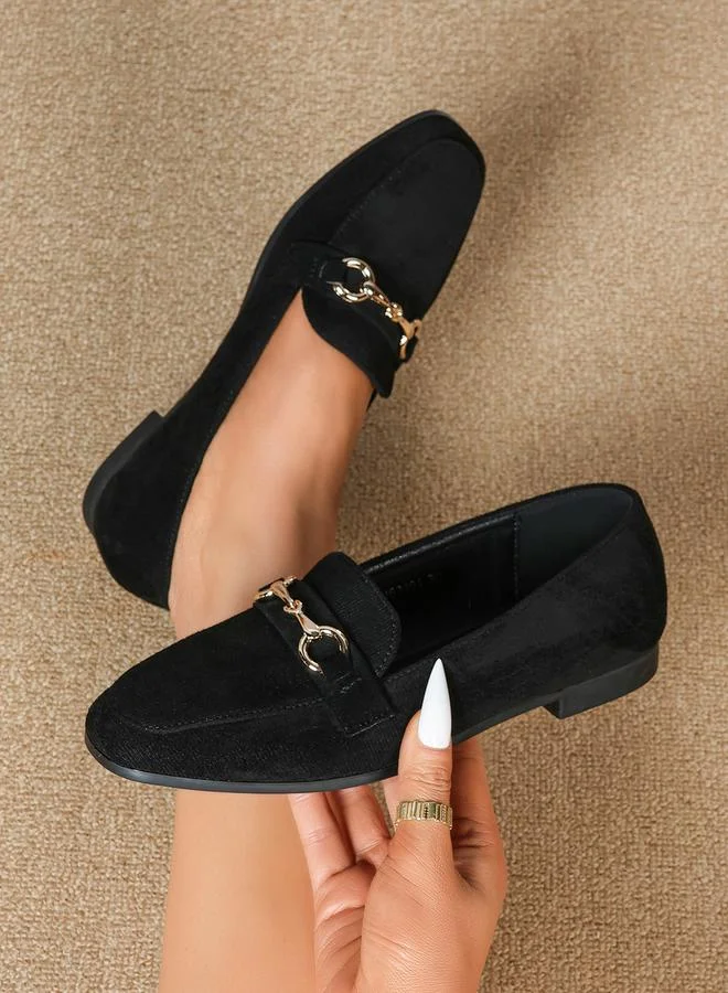 Sneak-a-Peek Buckle Detail Slip-On Loafers by Styli
