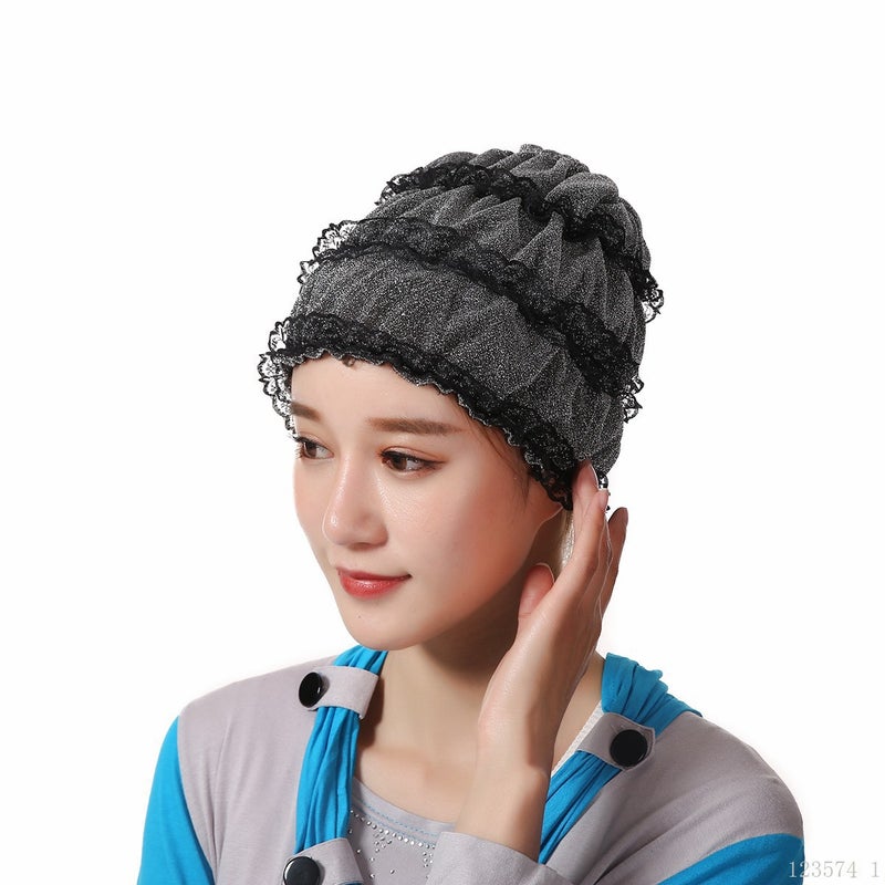Spring And Style Xiyao Lace Hat, Convenient Gauze Scarf, Same Style Hat As Lei Lei, Lace Hat, Beauty Hat, Double Layer - Image 1