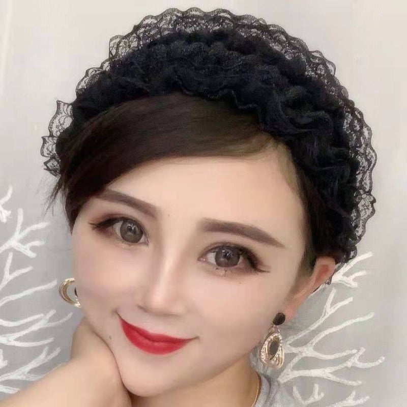 Spring And Style Xiyao Lace Hat, Convenient Gauze Scarf, Same Style Hat As Lei Lei, Lace Hat, Beauty Hat, Double Layer - Image 2