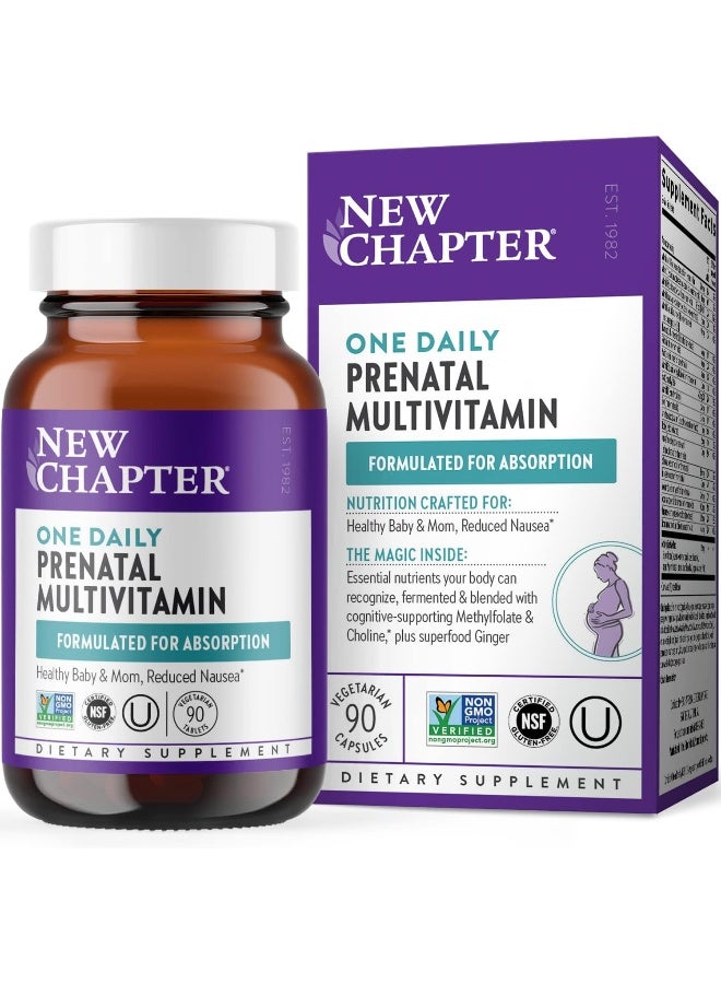 New Chapter Prenatal Vitamins Prenatal Multivitamin With Methylfolate + Choline For Healthy Mom Baby, One Daily, 90 Count - Image 1