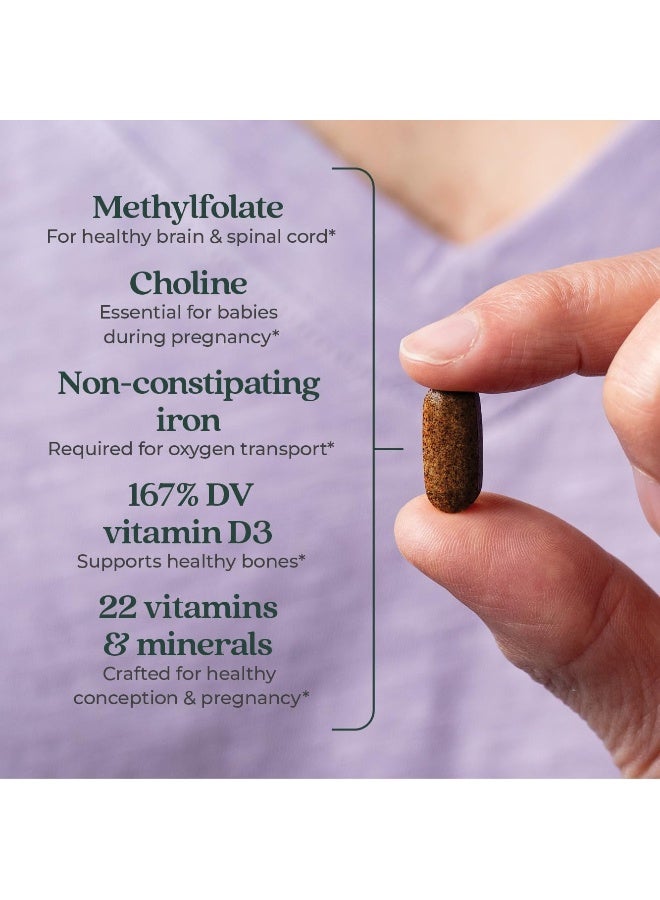New Chapter Prenatal Vitamins Prenatal Multivitamin With Methylfolate + Choline For Healthy Mom Baby, One Daily, 90 Count - Image 3