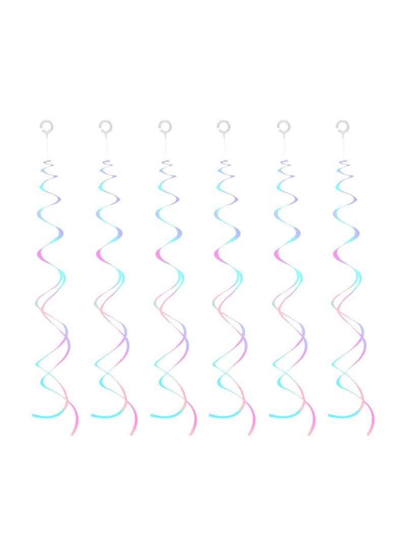SYOSI Party Swirl Decorations, 30Pcs Foil Swirl Hanging Decoration Plastic Streamer for Ceiling, Whirls Decorations for Birthday Wedding Anniversary Party Decorations, Metallic Hanging Swirl 22" - Image 1