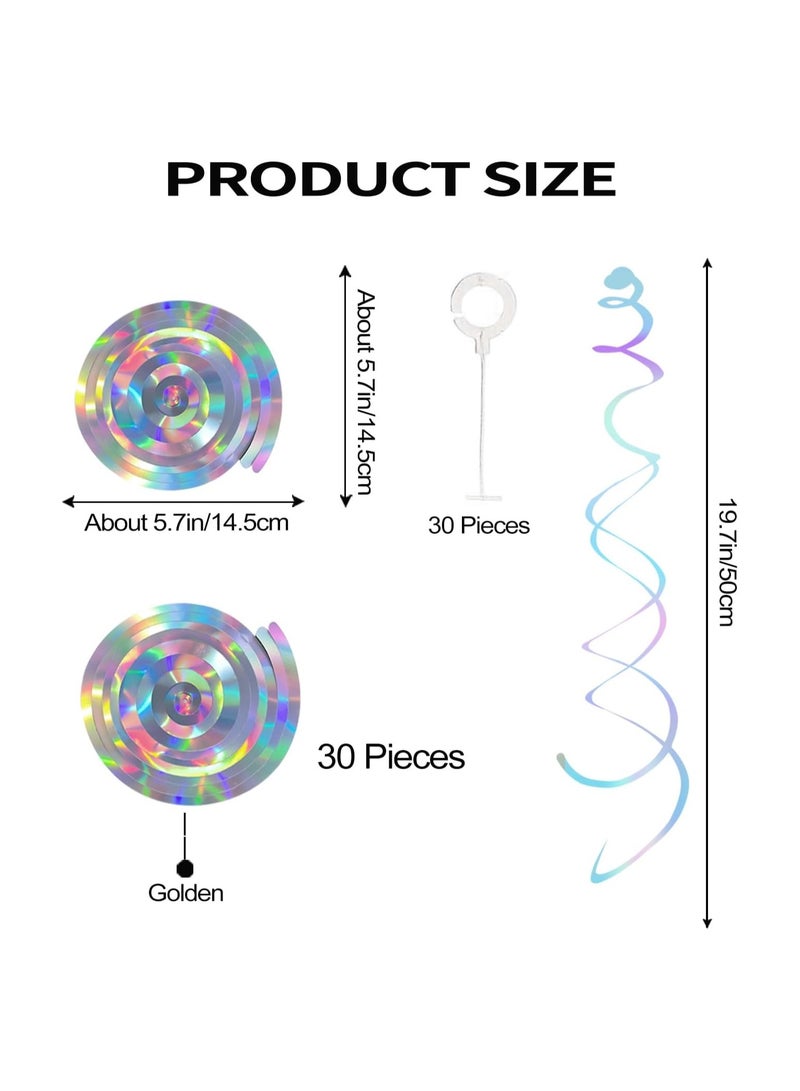 SYOSI Party Swirl Decorations, 30Pcs Foil Swirl Hanging Decoration Plastic Streamer for Ceiling, Whirls Decorations for Birthday Wedding Anniversary Party Decorations, Metallic Hanging Swirl 22" - Image 5
