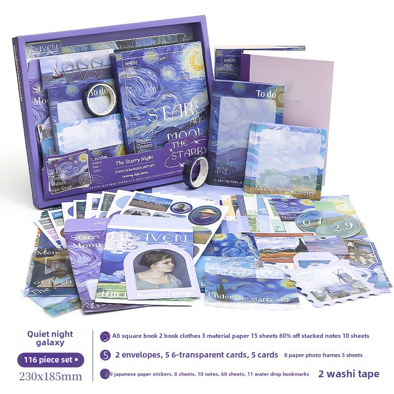 Generic Gold Foil Art Journal Gift Box Set Silent Night Star River  - Image 1