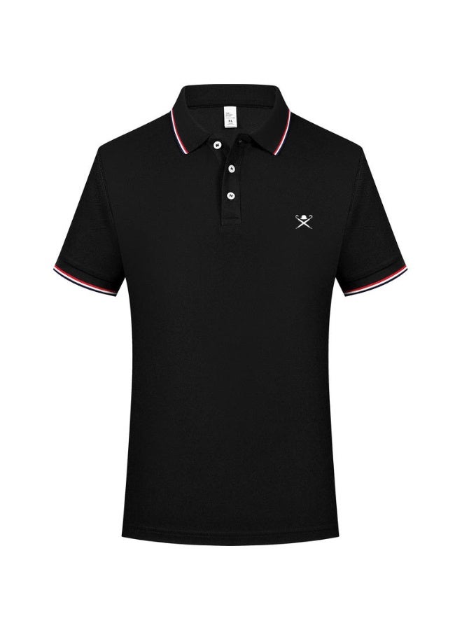 HACKETT LONDON Classic striped lapel POLO shirt for men and women couples with beaded cotton short sleeves. - Image 4