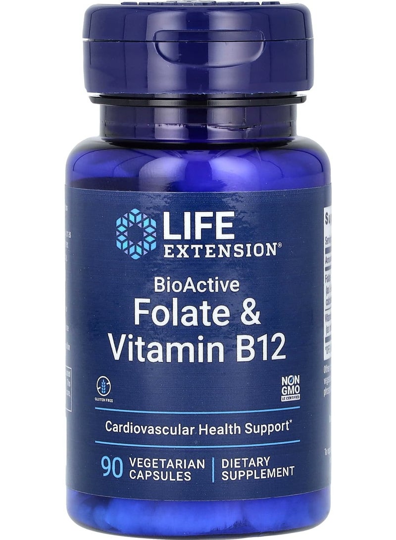 بيو أكتيف، حمض الفوليك وفيتامين ب12، 90 كبسولة نباتية