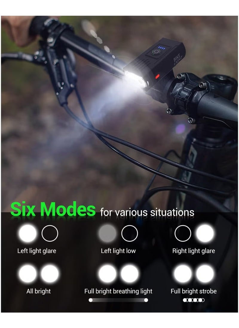 General Bike Light High Lumen Super Bright Bike Light 6 4 Mode USB Rechargeable Bike Headlight and Tail Light Set Waterproof and Safe Bike Front and Rear Lights  - Image 3