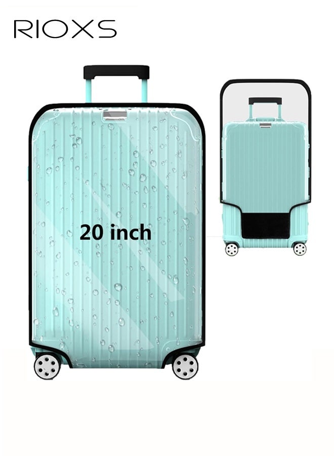 RIOXS Clear PVC Luggage Cover, Waterproof Transparent Travel Suitcase Protector for Wheeled Luggage, Dustproof Anti-Scratch Thickened Baggage Suitcase Cover for 20in Luggage - Image 1