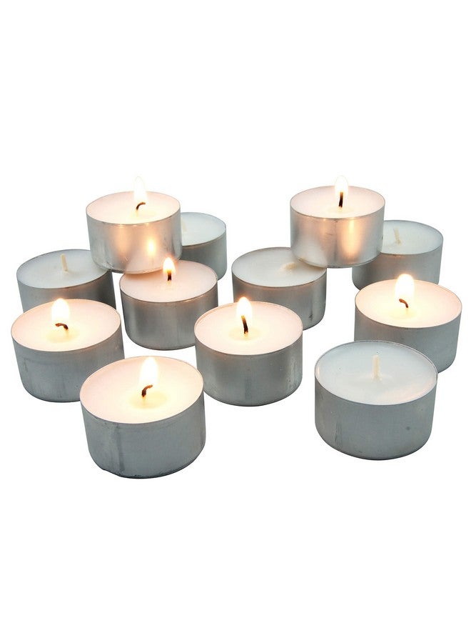 Stonebriar Stonebriar 100 Pack Unscented 8 Hour Extended Burn Time Tea Light Candles, White, 100 Count  - Image 3