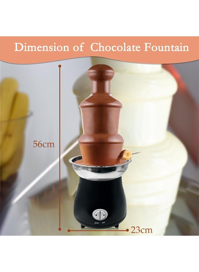 DUNISO Three-Layer Chocolate Fountain Machine, Chocolate Melting Pot, Electric Lava Chocolate Fondue Waterfall Fountain, Stainless Steel Chocolate Cheese Candy Melting Tower, Suitable For Party Gathering Wedding Buffet Insulation - Image 3