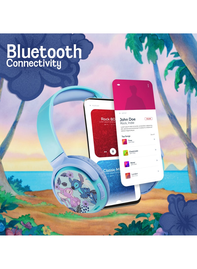 ديزني سماعات رأس فولكانو سلسلة إيفيميريس Stitch Bluetooth V5.3 – سائق 40 ملم، مقاومة للماء IPX4، تشغيل 13 ساعة، تصميم قابل للطي، شحن Type-C - Image 5