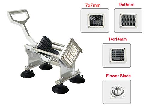 THW® Stainless Steel Commercial Restaurant Vegetable Fruits French Fry Fries Vegetable Cutter with Suction Feet and 4 Different attachments- Can be Mounted on Wall Also - Image 2