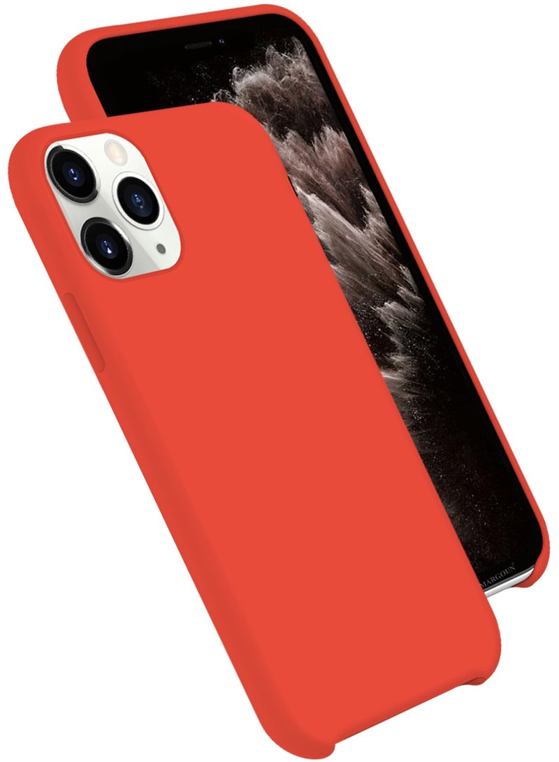 CATANES Soft Silky Silicone Case Cover for Apple iPhone 11 Pro Max - Full Body Protection - Orange - Image 2