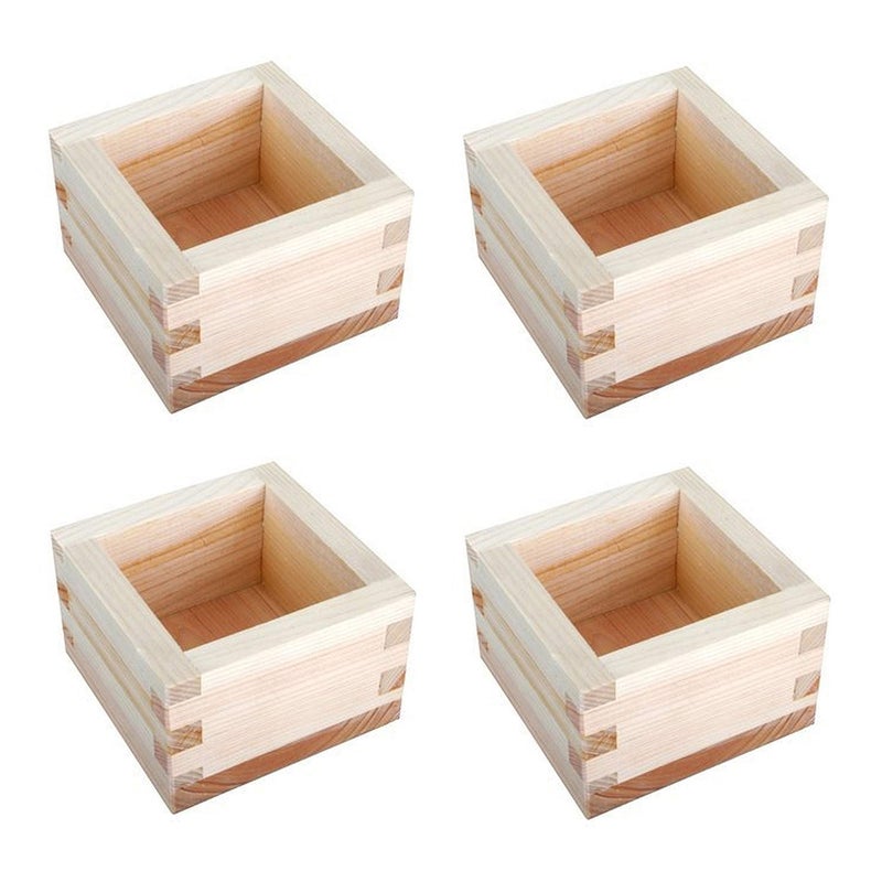 JapanBargain JapanBargain 2757 Japanese Sake Masu Wooden Sake Cup Cypress Hinoki Wood Made in Japan 4 ounce 4 