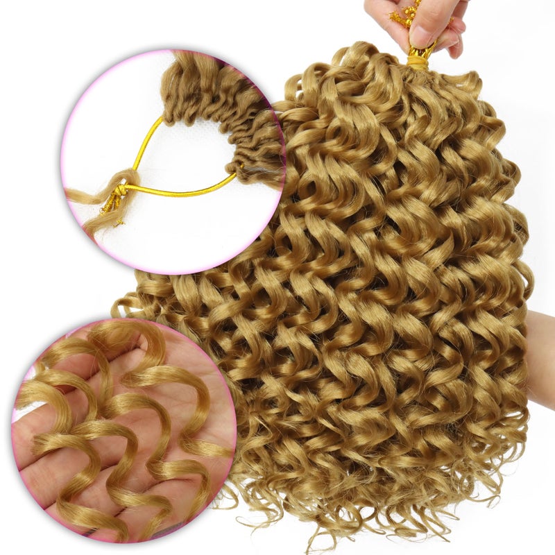 Eerya 7 Packs GoGo Curl Crochet Hair Short Curly Crochet Hair for Women Water Wave Beach Curl Deep Twist Crochet Braids Synthetic crochet Hair Extensions (10 Inch, #27) - Image 5