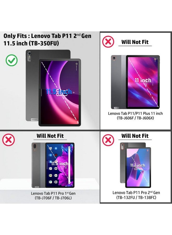 Robustrion Cover for Lenovo Tab P11 2nd Gen 11.5 inch Cover Case, Flip Stand Cover Case for Lenovo P11 2nd Generation Tablet 11.5 inch (ZABG0285IN) TB-350FU [Supports Auto Sleep Wake] - Black - Image 2