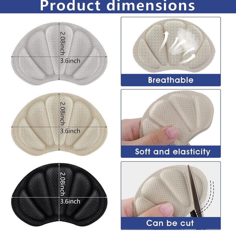 CareTick Heel Grip Liners Protector (12 Pcs) Heel Cushion Pads for Loose Shoes, Self-Adhesive, Improved Inner Sole Preventing Slipping & Blisters (JHP-12) - Image 4