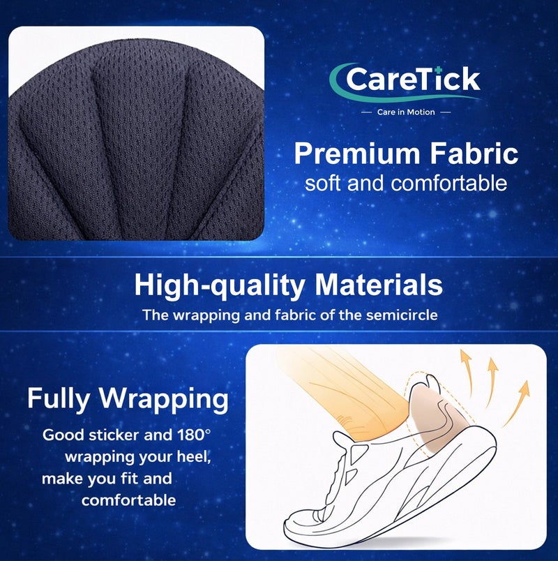 CareTick Heel Grip Liners Protector (12 Pcs) Heel Cushion Pads for Loose Shoes, Self-Adhesive, Improved Inner Sole Preventing Slipping & Blisters (JHP-12) - Image 5