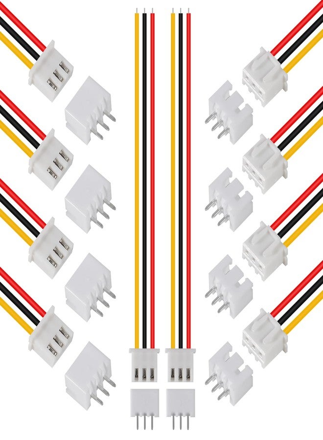 ACEIRMC 10Pairs JST-XH Connector Kit, XH 2.54mm 3 Pin Header Male and Female Connectors Plug Adapter with Flat Wire Cable 200mm 26AWG Compatible with JST XH (3P) - Image 1