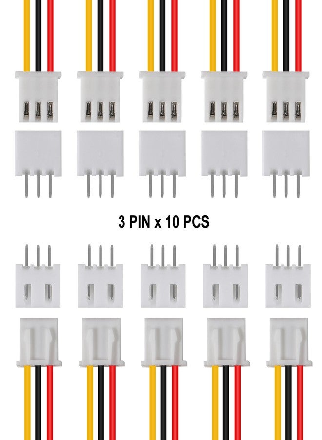 ACEIRMC 10Pairs JST-XH Connector Kit, XH 2.54mm 3 Pin Header Male and Female Connectors Plug Adapter with Flat Wire Cable 200mm 26AWG Compatible with JST XH (3P) - Image 2