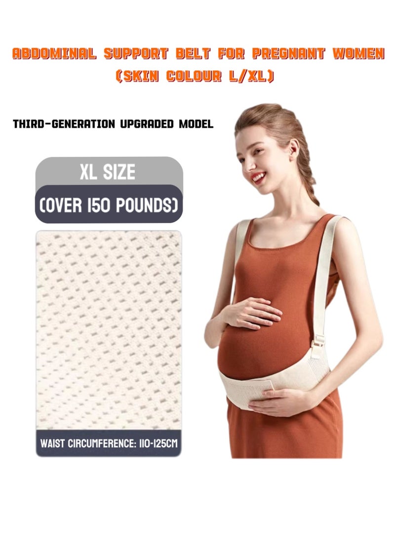 jingpin Pregnancy Abdominal Support Belt - Adjustable and Breathable Support Belt with Shoulder and Back Support (Skin Tone XL) - Image 1