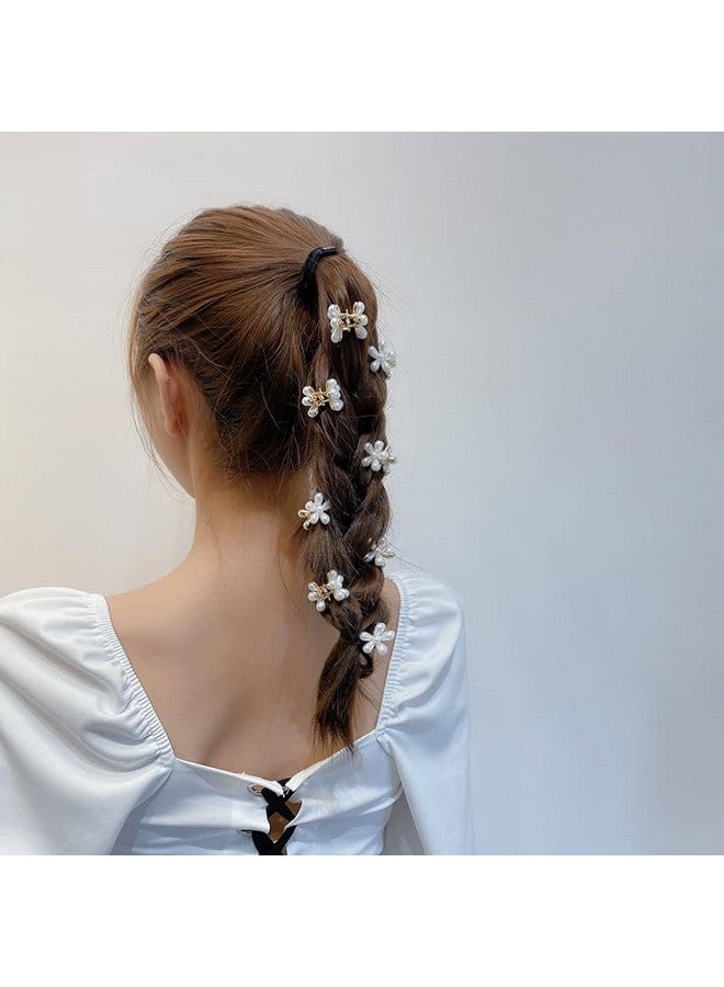KARTUNBOX Korean Style Small Pearl Hair Claw Clips Mini Pearl Claw, And Cute Korean Style Mini Pearl Claw Clips with Flower Design, Sweet Artificial Bangs Clips Decorative Hair Accessories - Image 5