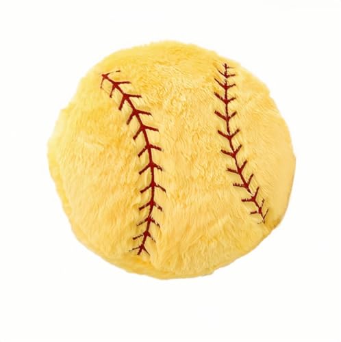 OPHRBU Baseball Sports Pillow Fluffy Soft Throw Pillow Toy 14 Durable Sport Basketball Plush ToysPlush Pillow Toys Gift for Kids Boy Girls Children Room DecorationYellow - Image 1