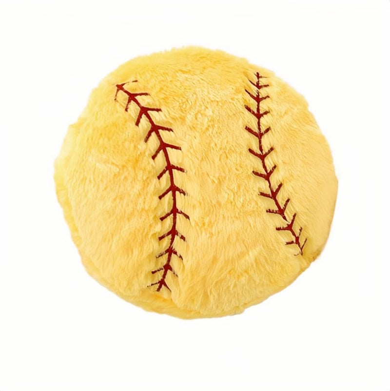 OPHRBU Baseball Sports Pillow Fluffy Soft Throw Pillow Toy 14 Durable Sport Basketball Plush ToysPlush Pillow Toys Gift for Kids Boy Girls Children Room DecorationYellow - Image 3