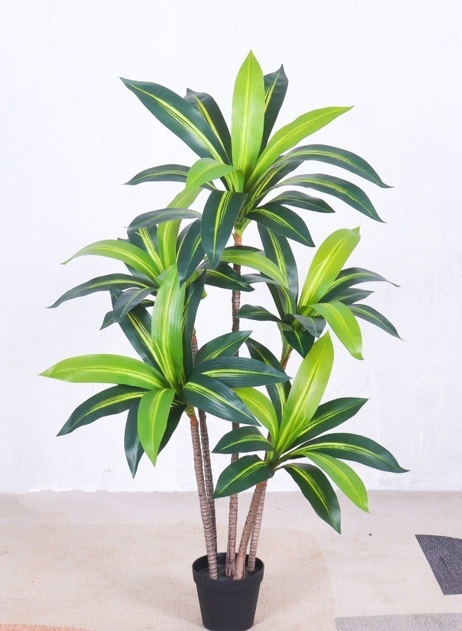 Generic 150cm Artificial Dracaena Tree in Black Pot - Realistic Fake Yucca Palm Plant for Indoor & Outdoor Decor - Tropical Silk Faux Plant for Living Room, Office, Garden (Maintenance-Free)  - Image 2