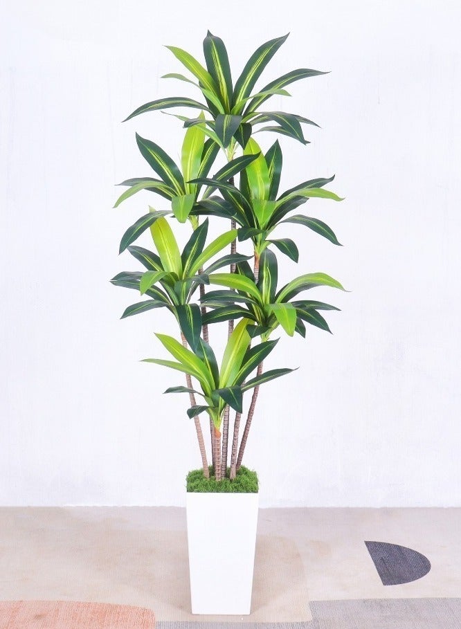 Generic 150cm Artificial Dracaena Tree in Black Pot - Realistic Fake Yucca Palm Plant for Indoor & Outdoor Decor - Tropical Silk Faux Plant for Living Room, Office, Garden (Maintenance-Free)  - Image 3