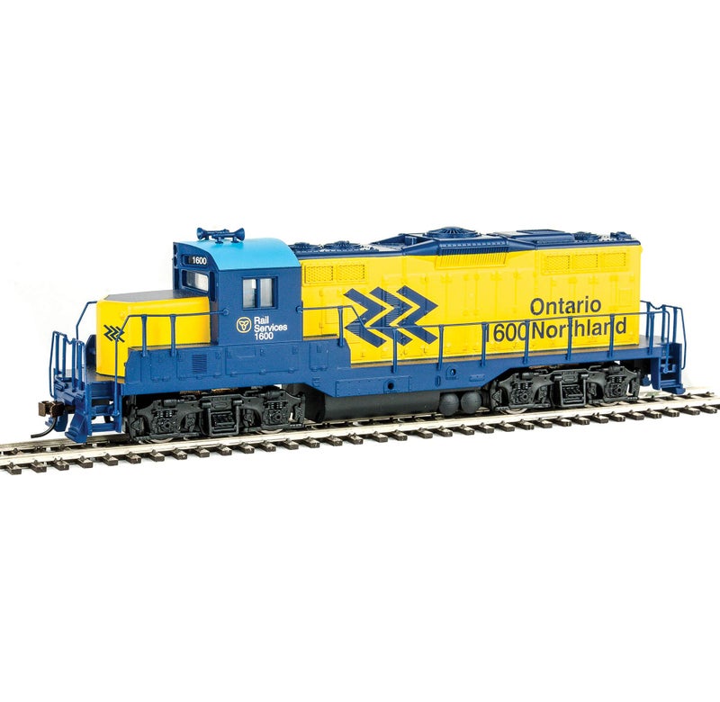 Walthers Trainline EMD GP9MStandard DCOntario Northland 1600 Yellow Blue Chevrons Logo 931456 HO Scale Model Railroad Locomotive Model - Image 2