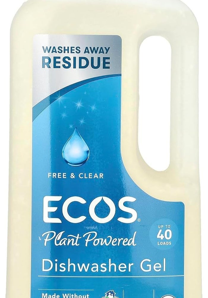 ECOS Plant Powered Free and Clear Dishwasher Gel, 40 Ounce - Image 1