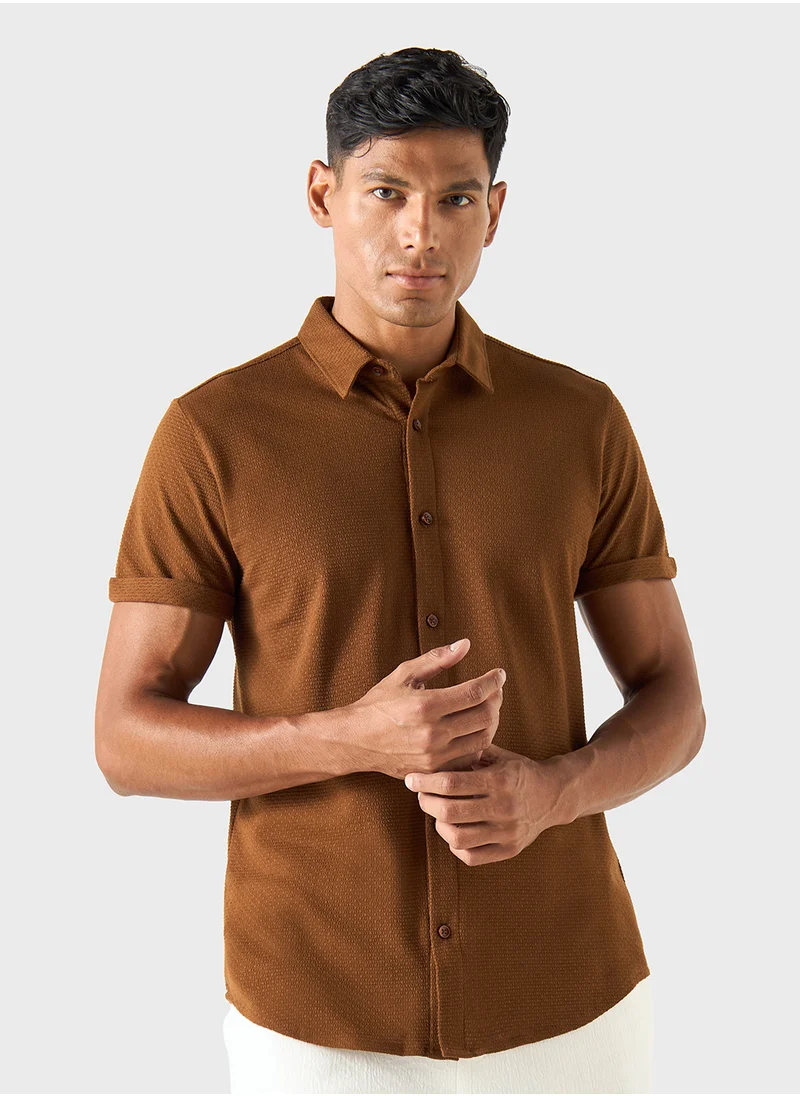 ايكونيك Slim Fit Textured Shirt