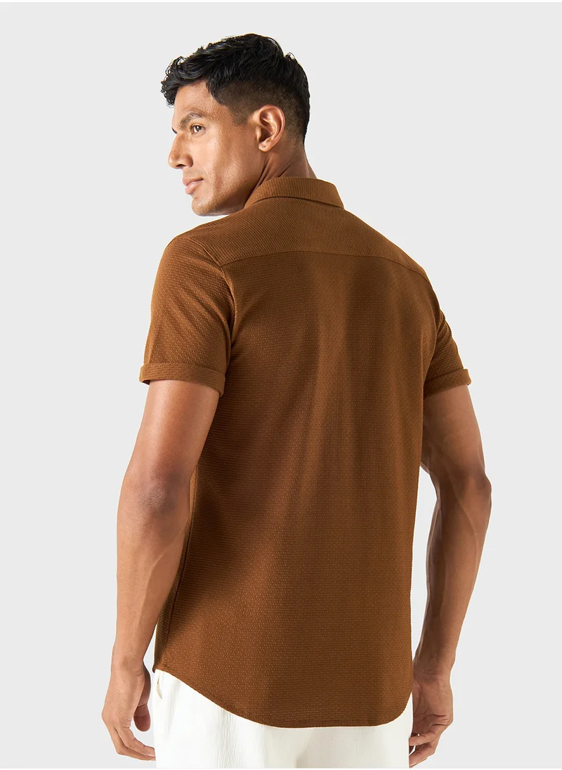 ايكونيك Slim Fit Textured Shirt