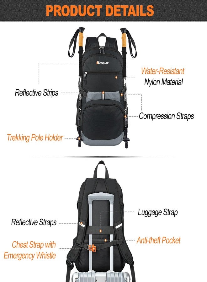 Seektop Lightweight Travel Backpack for Men Women, Multiple Pockets 40L Hiking Backpack Foldable Carry on Backpack for Outdoor Camping Sport Leisure - Image 2