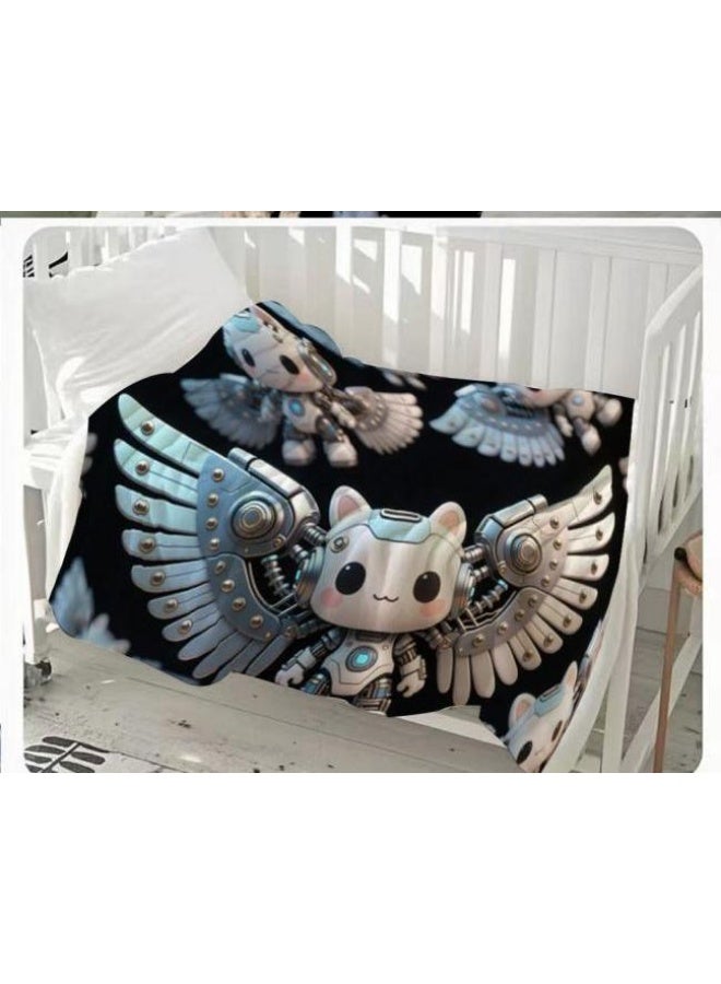 عام بطانية رقيقة من الفانيلا الكرتونية للأطفال أو الطلاب (دافئة ومريحة ومناسبة للنوم والألعاب) 100 سم * 150 سم - Image 3