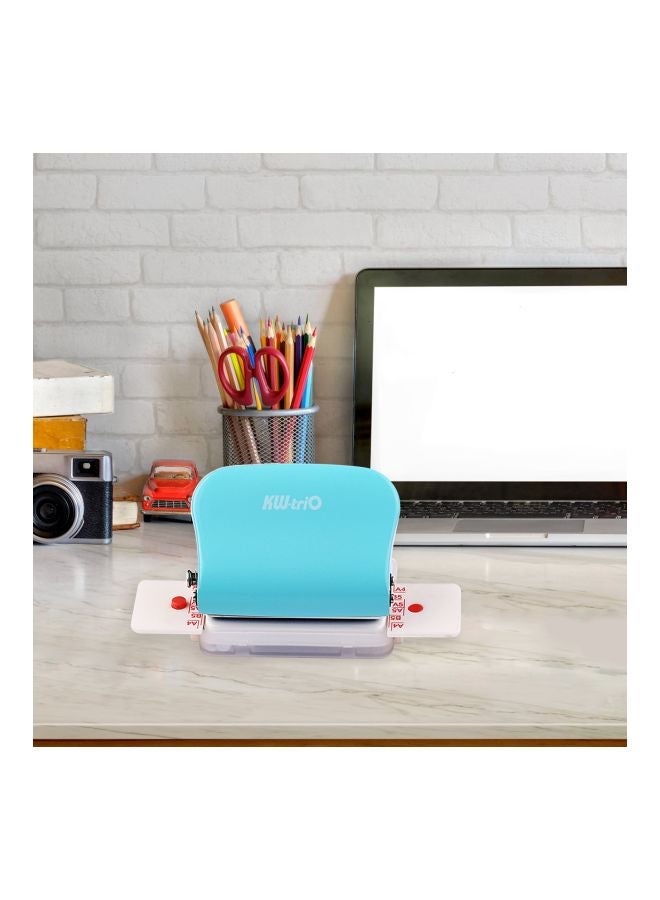 NIBEMINENT 6-Hole Metal Desktop Puncher Cyan - Image 5