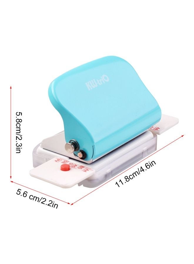 NIBEMINENT 6-Hole Metal Desktop Puncher Cyan - Image 3