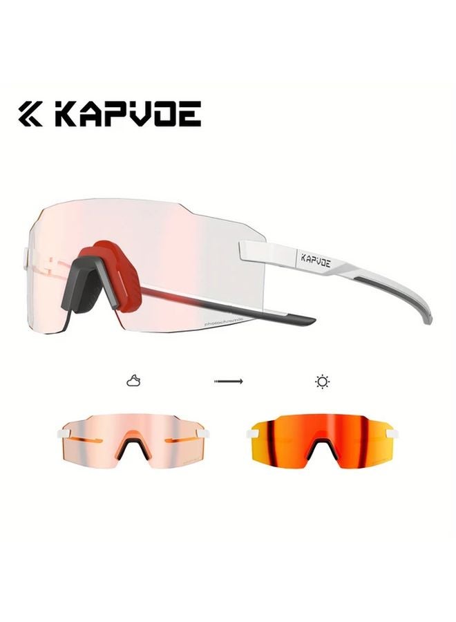 KAPVOE Photochromic Cycling Glasses Ultralight Anti Glare Anti Fog Color 03 - Image 1
