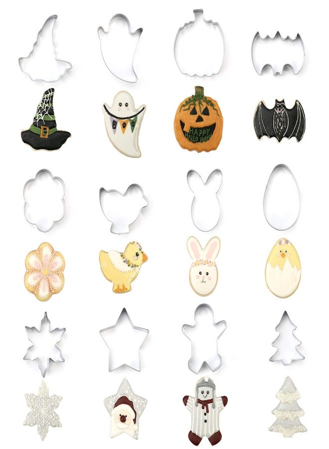 Kasmoire 188pcs Cookie Decorating Supplies Kit(ALL-IN-ONE),with 12pcs holiday cookie cutter,Mixing Tools,Piping Tools,Decorating Tools and 100pcs Cookies Bags for Beginners and Decorator - Image 5