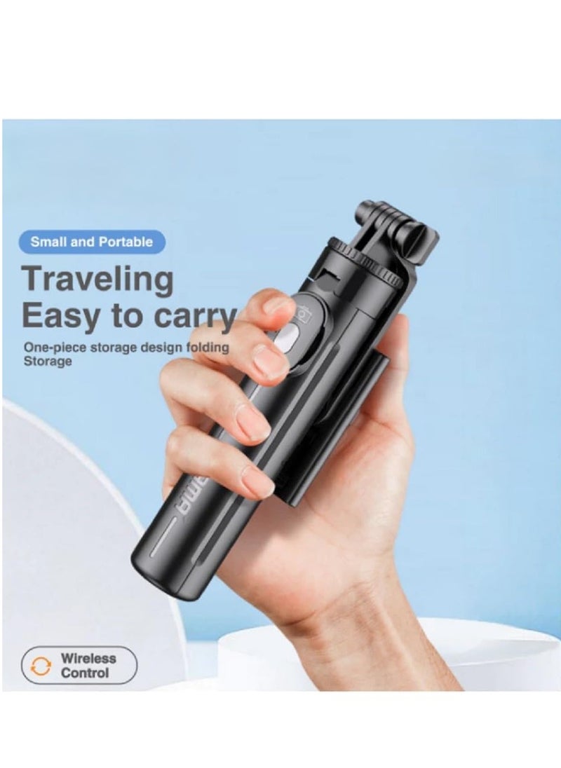 PLOKAMA - Selfie Stick110cm,Lightweight Extendable Tripod Stand with Wireless Remote and LED Light Compatible with iPhone 15 14 13 12 Pro Xs Max - Image 1
