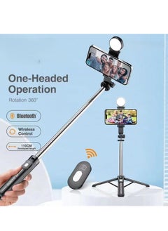 Selfie Stick110cm,Lightweight Extendable Tripod Stand with Wireless Remote and LED Light Compatible with iPhone 15 14 13 12 Pro Xs Max - pzsku/Z7861793E1A793F93F211Z/45/_/1739887684/e880caca-f8d1-4d2c-ae49-752c3395b15f