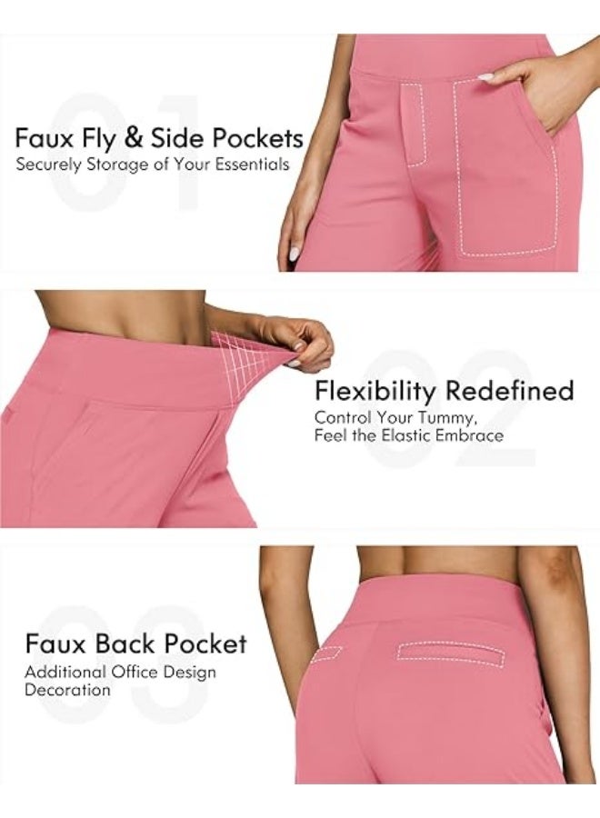 NIBEMINENT Yoga Pants Women Wide Leg Pants with Pockets High Waist Stretch Dress Casual Sweatpants Petite/Regular/Tall - Image 4