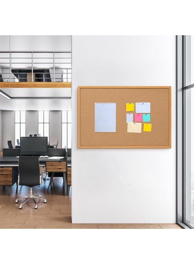 Board2by Cork Board Bulletin Board 24 X 36 Wood Framed Corkboards For Wall Decor Hanging Office Message Board Large Wall Mounted Notice Pin Board With 15 Push Pins For School Home & Office - Image 2