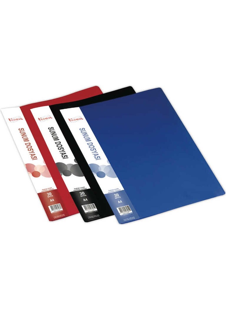 Ticon Presentation Folder Economical 30 Sheets Red 